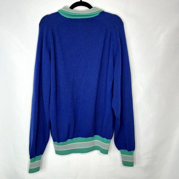 Pringle Sports Wool Sweater Vintage Long Sleeve Pullover Warm Collared Neck Sz M - Picture 9 of 12